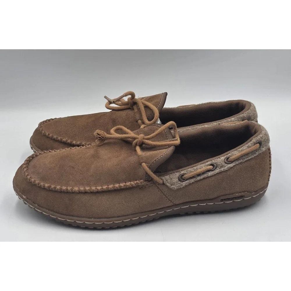 Patagonia Brown Suede Moc Toe Boat Shoes Wool Lined‎ Moccasin Mens Size 8